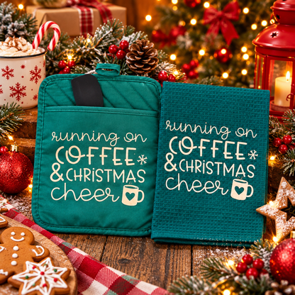 Christmas Kitchen Towel & Potholder Set – Holiday Kitchen Gift