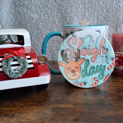 Sleigh All Day Mug Gift Set – Christmas Mug, Coaster & Spoon