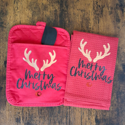 Christmas Kitchen Towel & Potholder Set – Holiday Kitchen Gift