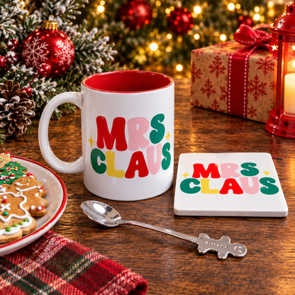 Mr. & Mrs. Claus Mug Gift Sets – Christmas Mug, Coaster & Spoon