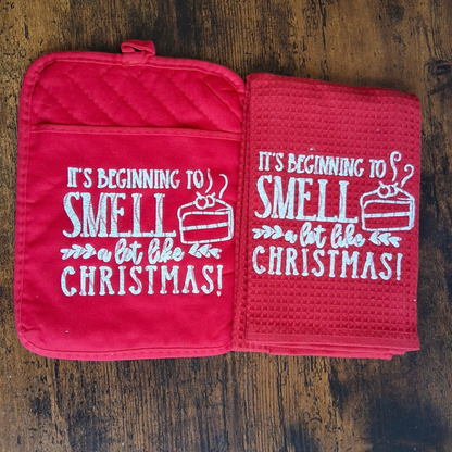 Christmas Kitchen Towel & Potholder Set – Holiday Kitchen Gift