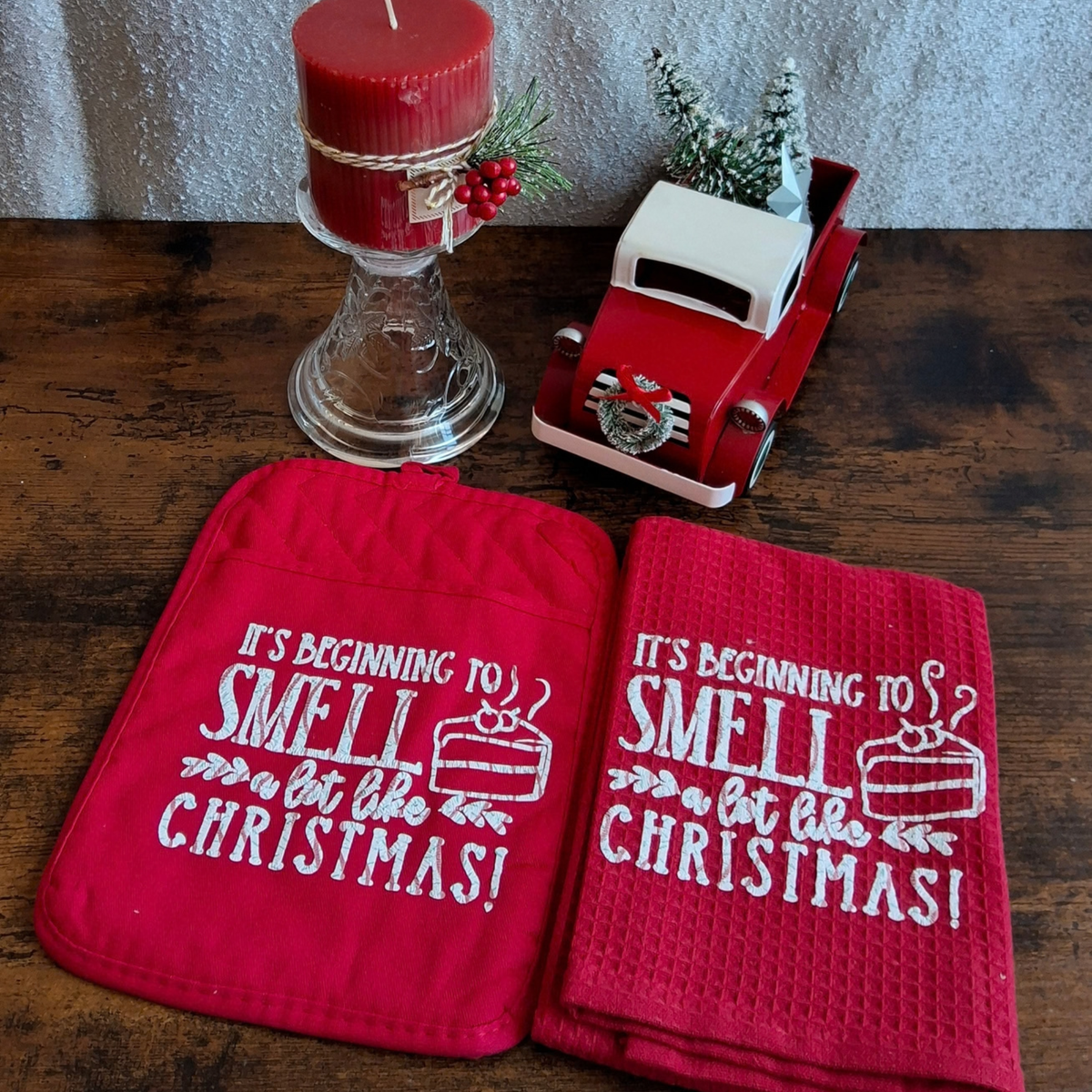 Christmas Kitchen Towel & Potholder Set – Holiday Kitchen Gift